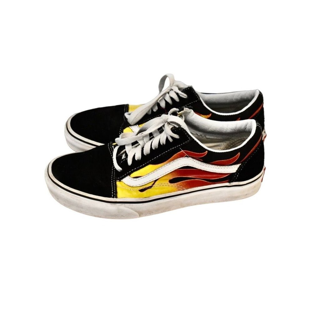 Unisex Vans Old Skool Flame Skater Shoes W-8 M-6.5